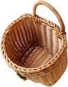 Mobestech Wall Hanging Basket with Carrot Pattern Vintage Woven Storage for Garlic Ginger Scallions Hanging Vegetable Basket for Kitchen Wall Decor