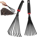 2pcs Small Hand Rakes Short Handles Metal Gardening Tools for Efficient Soil Cultivation and Leaf Removal Gardens and Yards