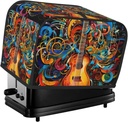 Music Series 2 Slice Toaster Covers Dustproof Splash-Proof Bread Machine Cover Fingerprint Protectors Small Washable Kitchen Appliance Cover Universal Size