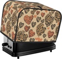 Leopard Love Toaster Cover 2 Slice, Two Slice Bread Machine Covers Quilted Toaster Dust Cover Universal Size Kitchen Small Appliance Cover With Top Handle
