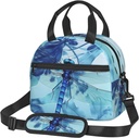 Art Blue Dragonfly print Lunch Bag Reusable Insulated Lunch Boxes Cooler Tote Bags For Work Office Picnic Travel