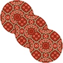 3 Pcs Round Trivet for Crock Pot 15in Absorb Water Potholders Plate Holder alfombrilla de para cocina Boho Red Vintage Flowers