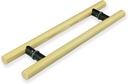 Glass Door Wood Pull Handle, Push Pull Door Bar Handle Set, Long Door Handle for Barn Door, Heavy Duty Double Side Bar Handle(Color:Natural,Size:100 cm (393/8")*60 cm)