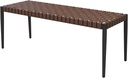 Grand patio Outdoor Bench Leather-Look Wicker Patio Seating Bench for Front Porch Backyard Park Outside Furniture Décor