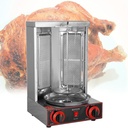 Homemade Chicken Shawarma Machine, Countertop Rotisserie Grill Kebab Vertical Rotisserie Propane Turkish Chicken Doner Kebab Broiler with 2 or 3 Burners, for Home Restaurant Kitchen,Dual
