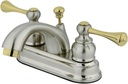 Kingston Brass KB3609BL Vintage 4-Inch Centerset Lavatory Faucet, Brushed Nickel and Polished Brass