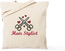 CafePress Hair Stylist Tote Bag Reusable Natural Beige Canvas Shopping Bag
