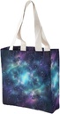 Canvas Tote Bag for Women Reusable Grocery Bag Starry Sky Pattern Shopping Bags Casual Shoulder Bag Handbag