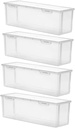 Luxshiny 4Pcs Sealed Storage Box Transparent Food Storage Canisters for Grains Beans and Nuts Airtight Kitchen Containers with Flat Bottom for Stable Desktop Placement