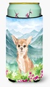 Caroline's Treasures CK1983TBC Mountian Flowers Chihuahua Tall Boy Hugger Can Cooler Sleeve Hugger Machine Washable Drink Sleeve Hugger Collapsible Insulator Beverage Insulated Holder
