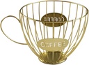 Coffee Fruits Capsule Storage Basket Coffee Cup Shaped Pod Holder and Organizer for Home Cafe Hotel Golden