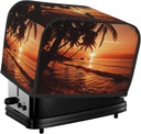Dusk Tropical Beach Palm Toaster Cover 2 Slice, Waterproof Bread Machine Covers with Pockets Universal Size Kitchen Small Appliance Cover with Handle, Dust and Fingerprint Protection