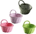 4pcs Woven Wall Hanging Basket for Kitchen Storage Decorative Fruit Vegetable and Flower Baskets Versatile Organizer for Home Random Colors