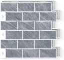 10 Sheets Peel and Stick Backsplash, Faux Stone Peel and Stick Tiles, Marble Look Wall Tiles Backsplash for Kitchen and Bathroom, Livingroom, 12"x12",Grey