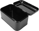 Luxshiny Multi Functional Iron Bread Box Black Kitchen Food Storage Container for Bread Vintage Metal Bin with Smooth Surface Compact Space Saving Organizer for Home and Bakery Use