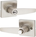 Safelock SL6000WISQT-15 Winston Lever Square Rose Push Button Entry Lock with RCAL Latch and RCS Strike Satin Nickel Finish