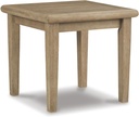 Signature Design by Ashley Gerianne Outdoor Eucalyptus Wood Square End Table, Gray Brown
