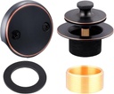 Oil Rubbed Bronze Bath Tub Drain Conversion Kit Assembly, Lift and Turn Tub Drain Kit, Brass Construction Easy Installation