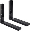 Microwave Oven Wall Mount Bracket, JruiZhp 2Pcs Arm Adjustable Foldable Kitchen Stretch Oven Stand Shelf, 304 Stainless Steel Microwave Rack, for Home Kitchen Accessories (Black)