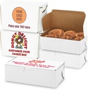 MT Products Custom Printed Bakery Boxes - 8" x 5.5" x 4" White Customizable and Cupcake Boxes with Logo (Pack of 5) - Made in USA