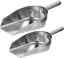 PRETYZOOM Ice Cube Shovel Flour and Grain Scoop 2pcs French Fries Scoop Steel