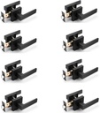 Probrico Interior Black Door Handle, Heavy Duty, Flat Square Passage Door Handles, Keyless Door Levers Lockset for Closet and Hallway (8 Pack, Modern)