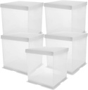 STOBAZA 5pcs Cake Box Reusable Plastic Bakery Cake Carrier for Birthday Parties