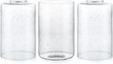 Skelang Seeded Lip-less Glass Lamp Shade, Cylindrical Light Cover with Fitter Opening, Replacement for Chandelier, Pendant, Bathroom Vanity Light, 3 Pcs