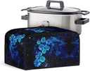 Blue Starry Flower Crock Pot Cover Compatible with Most Slow Cookers Appliance Dust Cover 17" x 10.8" x 9.8" Crock Pot Slow Cooker Cover with Side Pocket