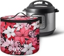 Fresh Flower Small Appliance Covers for Kitchen Pressure Cooker Cover Round Tote Air Fryer Carry Bag Zipper Closure Pressure Cooker Dust Cover (Enclosed on the Bottom)
