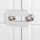 French Door Lock | Adjustable Double Door Reinforcement Lock for French Doors Home Security | Add High Security to Prevent Home Unauthorized Entry | Unibody Aluminum Construction (White)