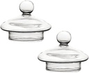 Cabilock 2pcs Transparent Glass Cup Lids for Goblets Airtight and Leakproof Covers for Drinks Reusable Drinkware Accessories for Parties and Home Use