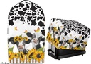 2 Pcs Kitchen Small Appliance Dust Cover with Drawstring Hem Sunflower Farm Cow Print Stand Mixer Blender and Toaster Oven Bread Maker Machine Covers