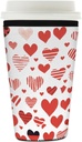 Abstract Art Love Heart Pattern Reusable Iced Coffee Sleeve Neoprene Insulated Drink Holder, Washable Anti-Slip Cold Cup Sleeve for Tumblers Bottles Glasses 26-28oz