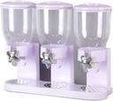 Cereal dispensers for Home Three Canister Dry Food Dispenser Cereal Distributor Kitchen Storage Countertop Container for Candy Nut Grain Granola Snack Cereal Dispenser countertop (purple)