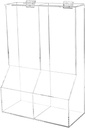 Marketing Holders Condiment Bin Double Compartment Sugar Packets and Wrapped Candy Caddy Clear Acrylic 8.5" x 12.25" Freestanding Container with Lid Retail Stores and Convenience Stores
