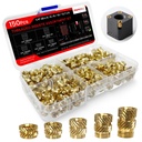 1/4"-20x5/6/8/10/12.7x8 Threaded Inserts-150 Pieces Assortment Box-Heat-Set Insert Brass Knurled Nuts for 3D Printing Components and Plastic Parts
