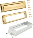 Nuk3y Solid Brass Mail Slot with Sleeve (Polished Brass, 10" x 3")