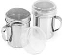 Accmor 2 Pack Powdered Sugar Shaker Duster, Cinnamon Shaker Flour Sifter, Fine Mesh Stainless Steel Dredge for Baking Soda Flour Cinnamon Cocoa
