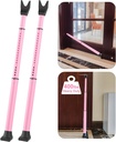 Rerishom Door Security Bar, Door Stoppers Security bar,Heavy Duty Door Lock Security Door Jammer Door Stopper for Apartment, Hotel Room,Screen Door Hardware, Gate Lock Bar(2 Pack,Pink)