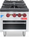 WESTLAKE Commercial Gas Stock Pot Range, 2 Burners Natural Gas and Propane Stove with 80000 X 2 BTU, 18" W Countertop Cooking Stove Range Commercial Stainless Steel Gas Stock Pot for Restaurant