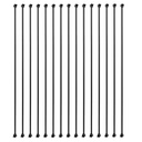 15 Pack Iron Balusters Square Hollow Stair Spindles 1/2" Metal Balusters with Iron Baluster Swivel Shoes for Staircase