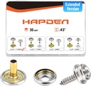 Hapden 105 Pcs Extended Version Canvas Snaps Kit, Heavy Duty Snaps, Stainless Steel for Fabric, Boat Cover,Tarps, DIY Projects Within 0.32”, Cap Post is 0.43" Long