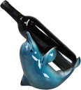 Ebros Gift Nautical Ocean Marine Flipping Blue Dolphin Fish Wine Bottle Holder Statue 8.25" Long Sea Coastal Beach Themed Storage Caddy Figurine