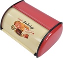 Bread Box, Multi Functions Powder Coated Iron Vintage Kitchen Decor Bread Box For Kitchen Countertop with Roll Top Lid for Kitchen Countertop (Red)