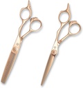 Gold Hair Shears Set for Professional Hair Cutting - Scissors and Thinning Shears - Saki Shears Tsuru