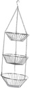 3 Tier Hanging Basket Fruit Organizer Multifunctional Hanging Hook Wire Organizer Vegetable Basket for Counter Kitchen