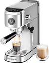 CASABREWS CM5418J Espresso Machine 20 Bar, Professional Espresso Maker with Milk Frother Steam Wand, Stainless Steel Cappuccino Latte Machine with 34oz Removable Water Tank and Touchscreen, Silver