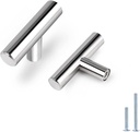 Probrico 10 Pack|2 Inch Kitchen Cabinet Door Knobs Polished Chrome Finished, Single T Bar Drawer Dresser Knobs for Cupboard Bathroom Bedroom