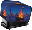 4 Slice Toaster Covers Bread Machine Cover Quilted Dustproof Fingerprint Protectors Small Washable Appliance Cover Boats And Flamingos Bread Maker Dust Protection Universal Size